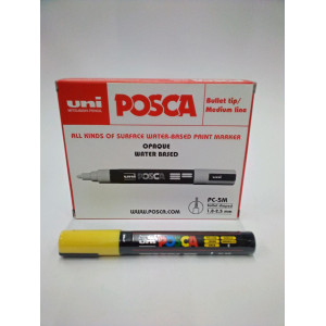 MARCATORE UNI POSCA PC5M P.MEDIA 1,8-2,5MM GIALLO UNI MITSUBISHI COD. M PC5M G