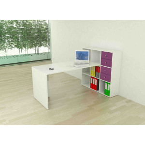 POSTAZIONE HOME-OFFICE 9 CASELLE L169 X P104 X H104CM BIANCO