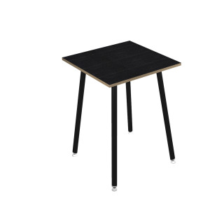 TAVOLO ALTO 80X80XH105CM NERO/ NERO VENATO SKINNY METAL