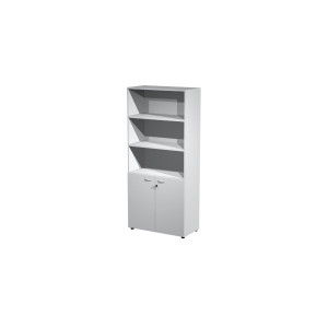 ARMADIO MODULARE A 2 ANTE BASSE 90X45,8CM - H200CM GRIGIO