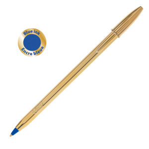 SCATOLA 20 PENNA SFERA CRISTAL  SHINE GOLD MEDIO 1,0MM BLU BIC COD. 9213401