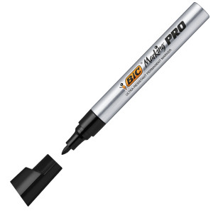 SCATOLA 12 MARCATORI NERO PUNTA TONDA MARKING PRO BIC COD. 964800