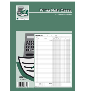 BLOCCO PRIMA NOTA CASSA 50/50 FOGLI AUTORIC. 31X21 E5369A COD. E5369A