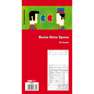 BLOCCO 25 BUSTE NOTA SPESE 28X15CM E5777 EDIPRO COD. E5777