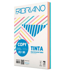 CARTA COPY TINTA MULTICOLOR A3 80GR 250FG MIX 5 COLORI TENUI FABRIANO COD. 62529742