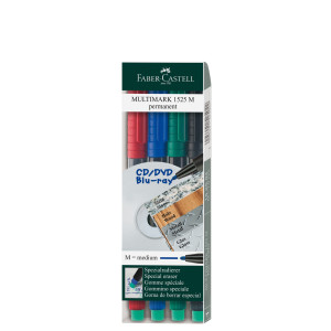 BUSTA 4 COLORI PENNARELLO MULTIMARK 1,0MM MEDIO FABER-CASTELL COD. 152504