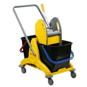 CARRELLO DOPPIA VASCA 25+25LT CON PRESSA PRESSCLEAN COD. 705001