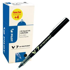 VALUE PACK 16+4 ROLLER HI-TECPOINT V7 0,7MM NERO PILOT COD. 000021