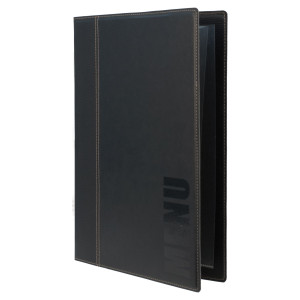 PORTA MENU' A4-24X34CM NERO TRENDY CON 1 INSERTO DOPPIO COD. MC-TRA4-BL