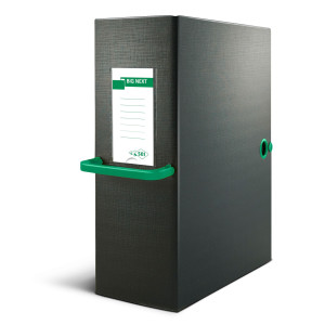 SCATOLA ARCHIVIO BIG NEXT 120 NERO/VERDE 25X35CM DORSO 12CM COD. 68101205