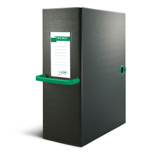 SCATOLA ARCHIVIO BIG NEXT 160 NERO/VERDE 25X35CM DORSO 16CM COD. 68101605