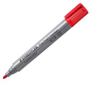 MARCATORE LUMOCOLOR FLIPCHART 356 PUNTA TONDA ROSSO STAEDTLER COD. 3562 CONFEZIONE DA 10