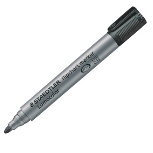 MARCATORE LUMOCOLOR FLIPCHART 356 PUNTA TONDA NERO STAEDTLER COD. 3569 CONFEZIONE DA 10