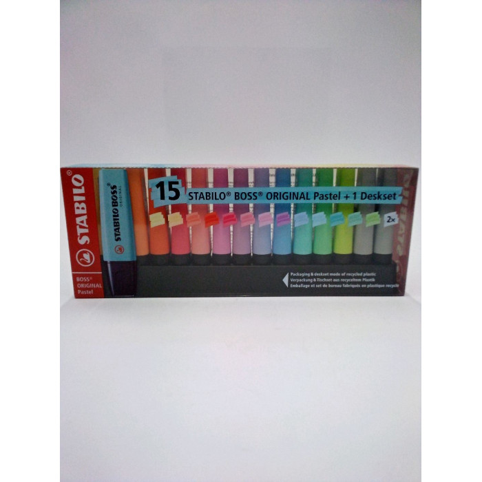 STABILO - 7015-02 - Deskset pastel 15 evidenziatori boss colori