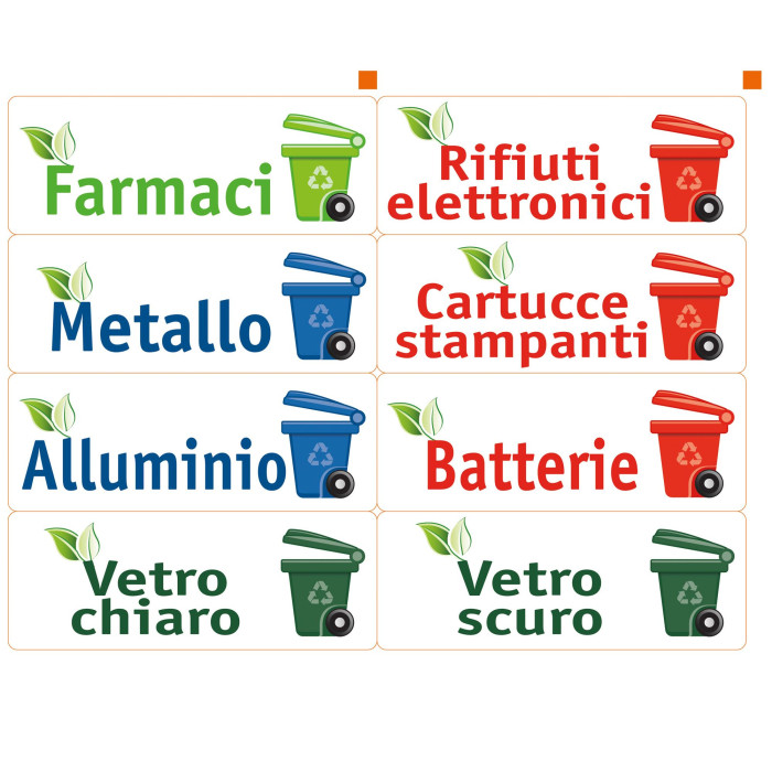 5 Etichette per la gestione dei rifiuti - Formato COMMUNITY (18x23cm) -  CARTA & CARTONE - ATK s.r.l.