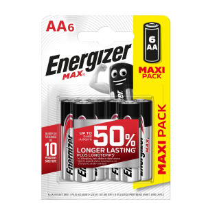 BLISTER 6 PILE STILO AA - ENERGIZER MAX COD. E301533800