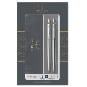 GIFT SET PORTAMINE 0,5MM + SFERA M JOTTER STAINLESS STEEL CT PARKER COD. 2093256